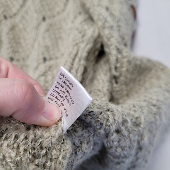 Pol long elbow patch oversized open knit cardigan sweater stitched woven - Picture 7 of 10